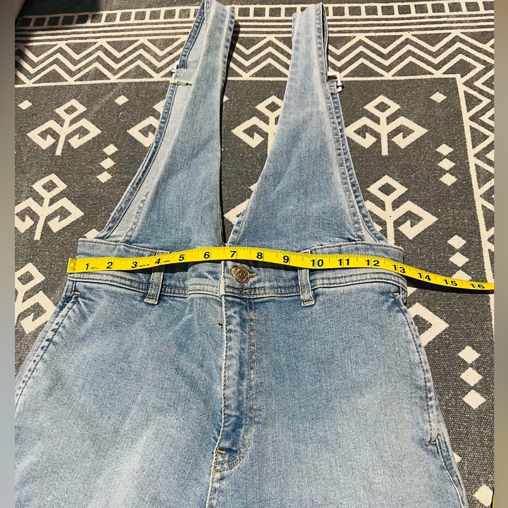 Free People A line Sky Blue Denim Overalls 2 - Picture 5 of 9